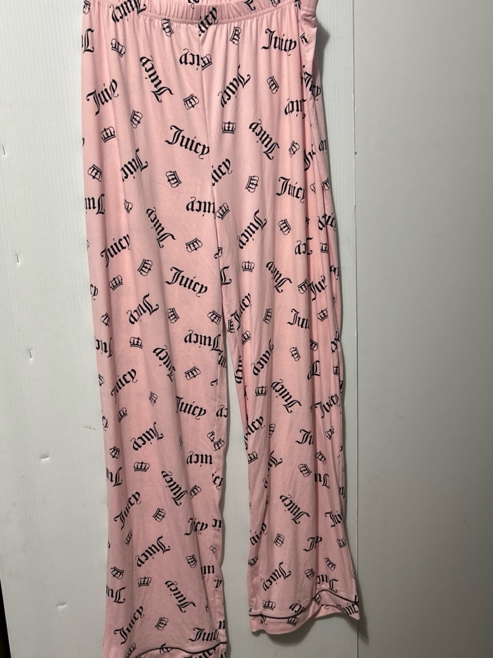 Juicy Couture pajama pants light pink black logo XL sleepwear pjs lounge